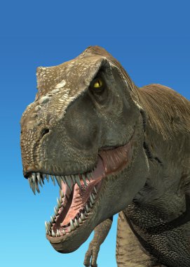 bir tyrannosaurus rex fotogerçekçi 3B rendering.