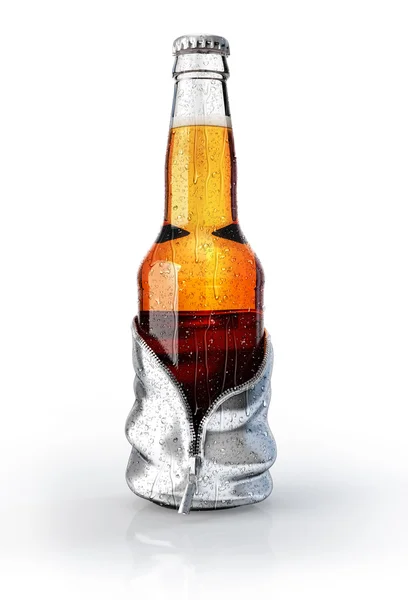 Beer bottle striptease — Stock Photo, Image