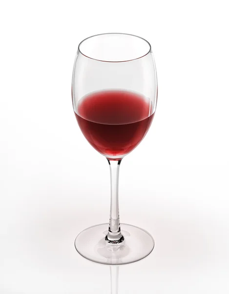 Kırmızı şarap cam. Beyaz arka plan üzerinde. — Stok fotoğraf