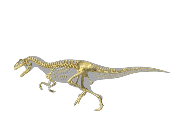 Allosaurus dinosaur silhouette with photo-realistic skeleton. — Stock Photo, Image