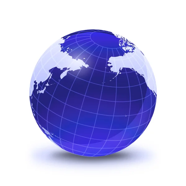 Earth globe gestileerd, in blauwe kleur — Stockfoto