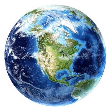 Planet earth with some clouds. North America view. clipart