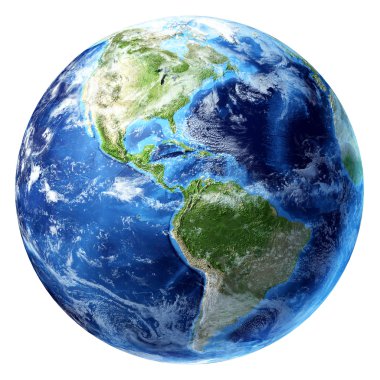 Planet earth with some clouds. Americas view. clipart