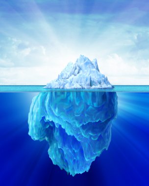 Iceberg solitary in the sea. clipart
