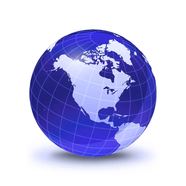 Earth globe stylized, in blue color — Stock Photo, Image