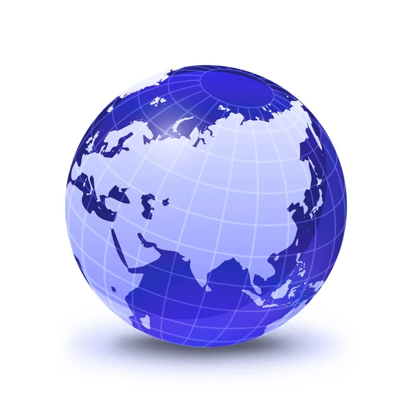 Jorden världen stylized, i blå färg — Stockfoto
