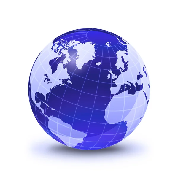 Earth globe gestileerd, in blauwe kleur — Stockfoto