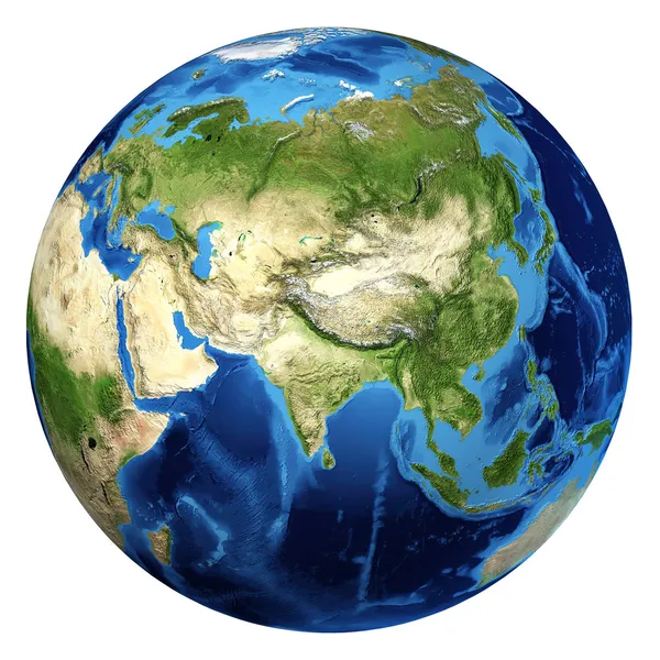 Earth globe, realistic 3 D rendering. Asia view. — Stock Photo, Image