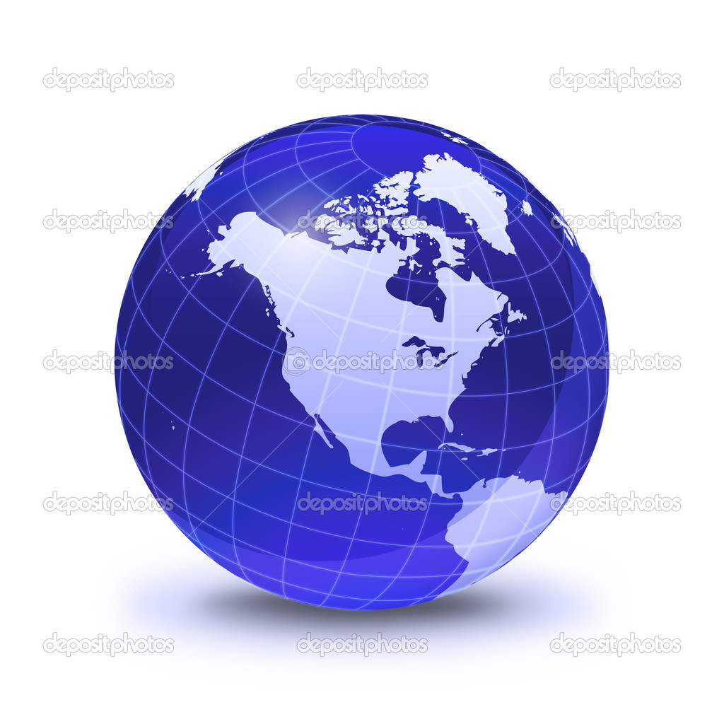 Earth globe stylized, in blue color