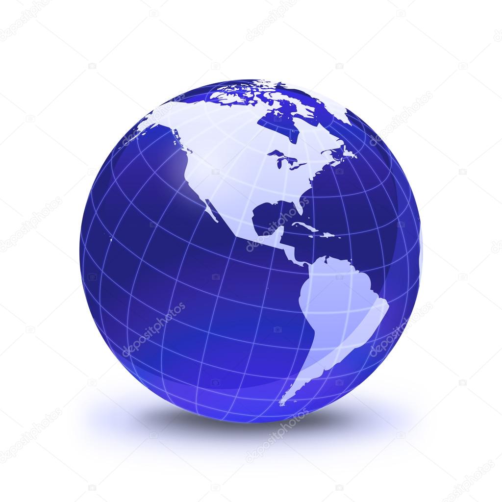 Earth globe stylized, in blue color