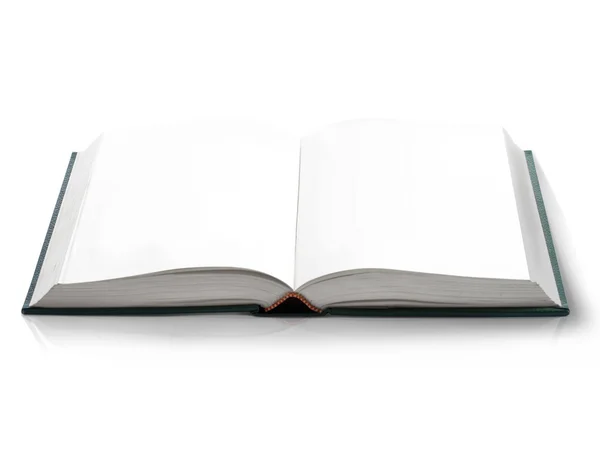 Open book with empty blank pages, viewed by bird eye perspective — Stock Photo, Image
