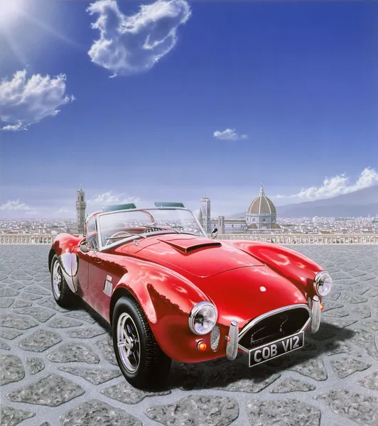 AC Cobra, en la plaza Michelangelo de Florencia, Italia. Airbrus. —  Fotos de Stock