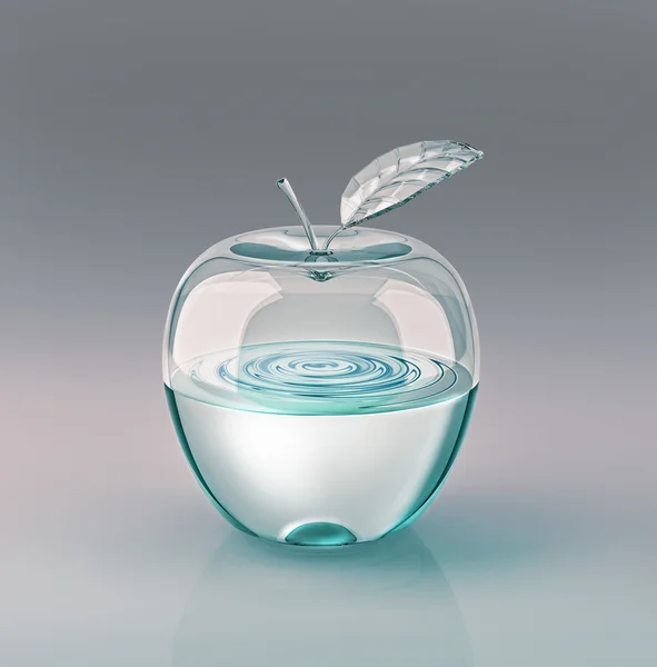 Bicchiere d'acqua Apple — Foto Stock