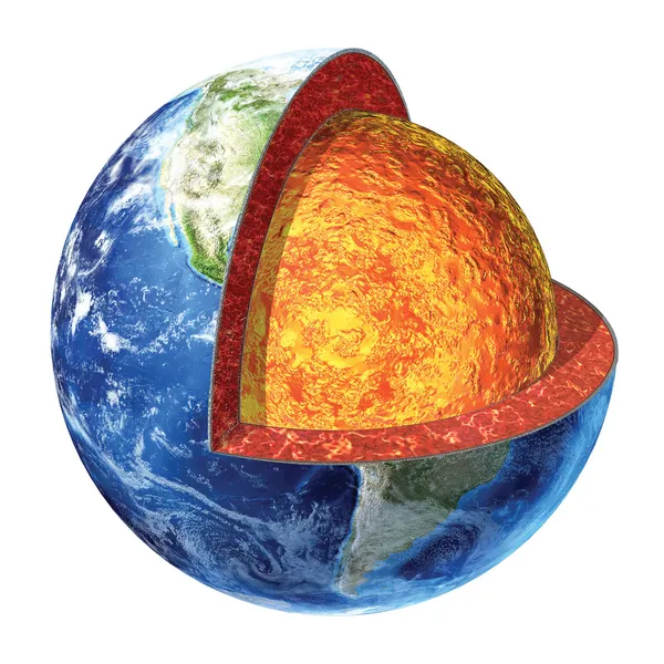 Earth tvärsnitt. lägre mantel version. — Stockfoto