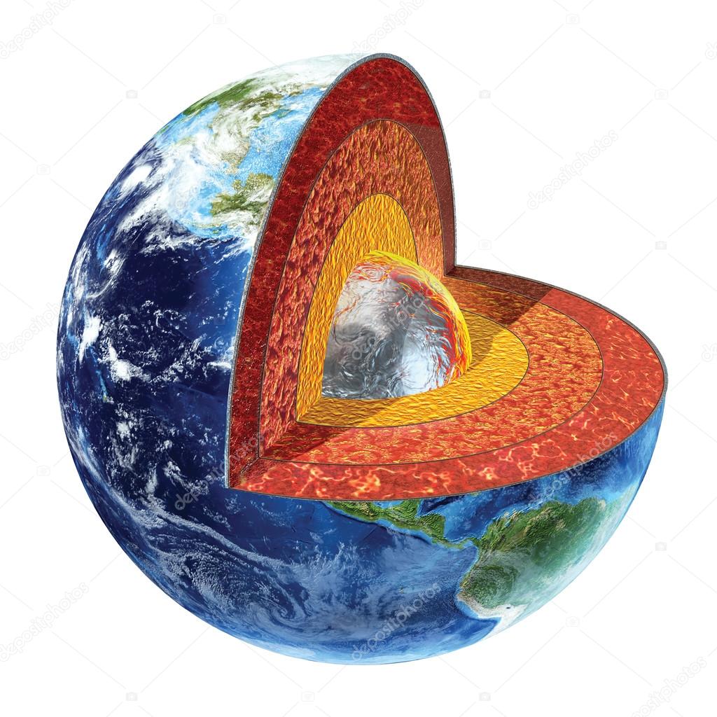 Earth cross section. Inner core version.