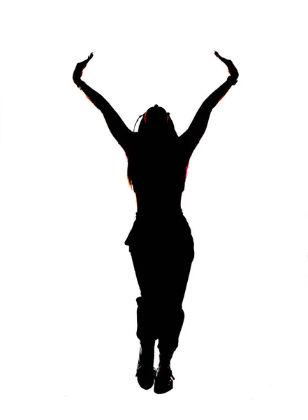 Silhouette with dance moves on white background — Foto Stock