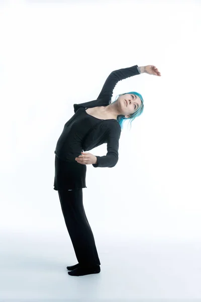Bailarina Con Movimientos Danza Clásica Jazz — Foto de Stock