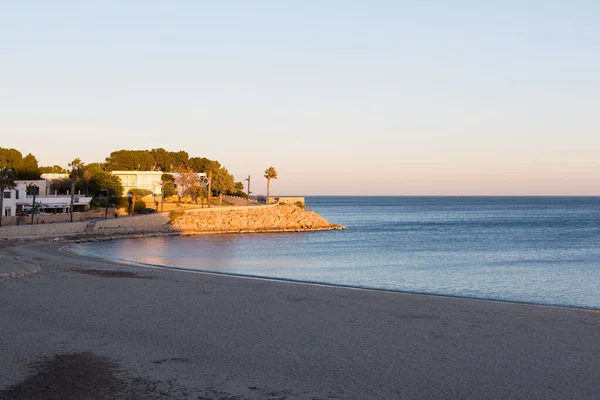 Einsamer Und Ruhiger Strand Winter Mittelmeer — Stockfoto
