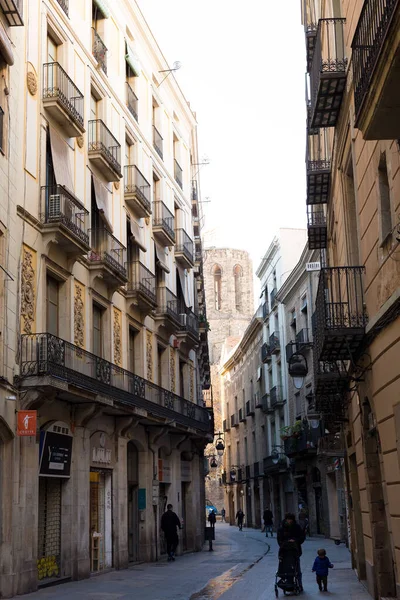 Street Old City Center Barcelona — Stock Photo, Image