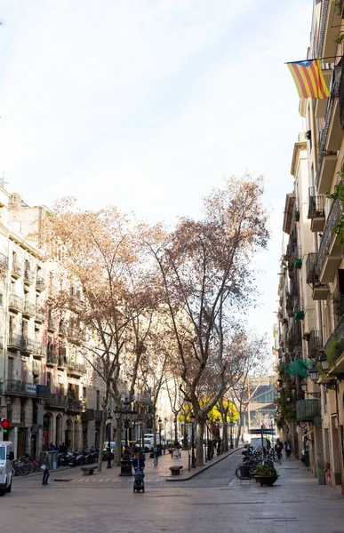 Strada Nel Centro Storico Barcellona — Foto Stock