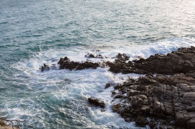 Costa Brava 'nın resmi, Akdeniz Katalonya' nın kuzeyi, İspanya.