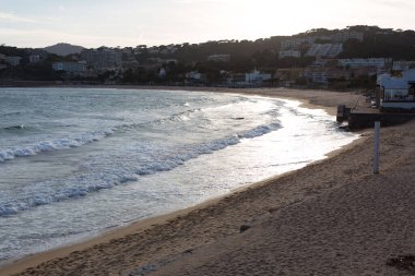 İspanya 'nın Katalonya kentindeki Costa Brava' daki Akdeniz manzarası.