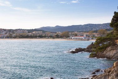 Costa Brava 'nın resmi, Akdeniz Katalonya' nın kuzeyi, İspanya.