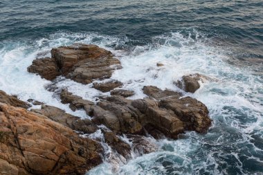 Costa Brava 'nın resmi, Akdeniz Katalonya' nın kuzeyi, İspanya.