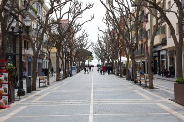 Sant Feliu de Guixols kasabası, Katalonya 'nın kuzeyindeki Costa Brava, İspanya.