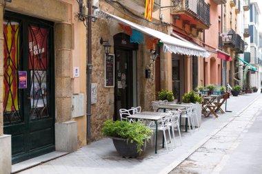 Sant Feliu de Guixols kasabası, Katalonya 'nın kuzeyindeki Costa Brava, İspanya.