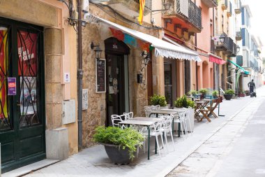 Sant Feliu de Guixols kasabası, Katalonya 'nın kuzeyindeki Costa Brava, İspanya.