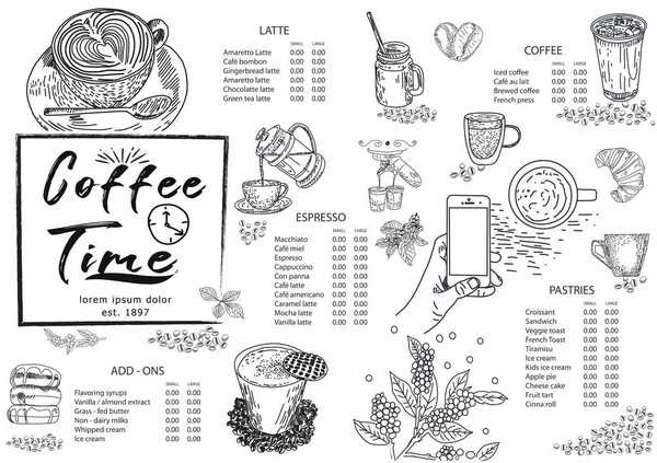 Restauracja Café Menu Szablon Projektu — Wektor stockowy