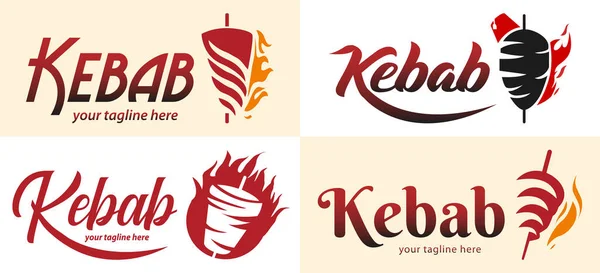Logo Shawarma Ristoranti Mercati Modello Logo Kebab Doner Illustrazione Vettoriale — Vettoriale Stock