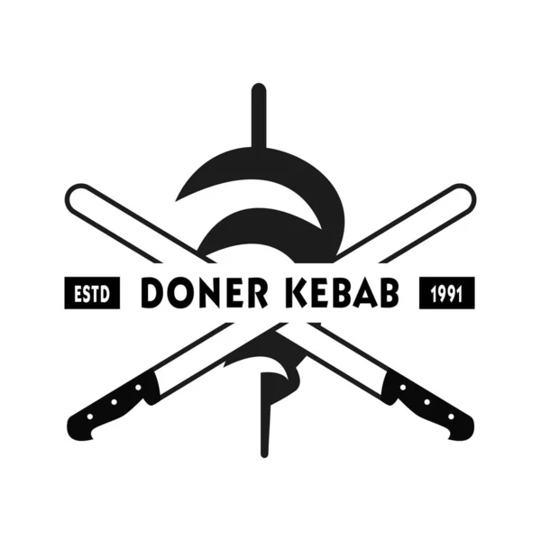 Logotipo Kebab Doador Para Restaurantes Mercados —  Vetores de Stock