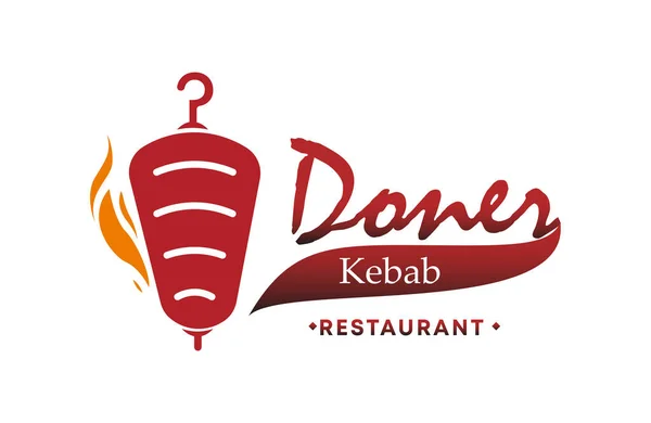 Икона Логотипа Doner Kebab Элементы Дизайна Турецкого Арабского Ресторанов Быстрого — стоковый вектор
