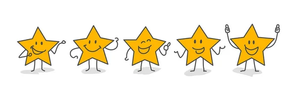 Stick Figures Give Review Rating Feedback — Stockvektor