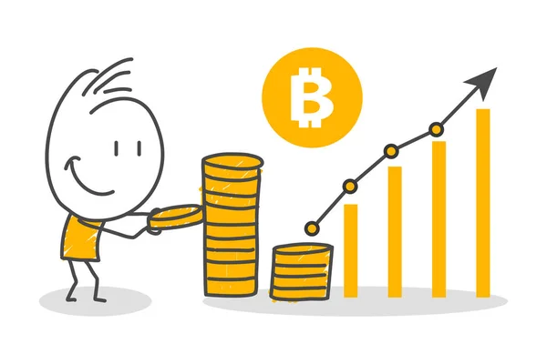 Stick Számok Bitcoin Bitcoin Btc Virtuális Pénz Online Bankolás Virtuális — Stock Vector