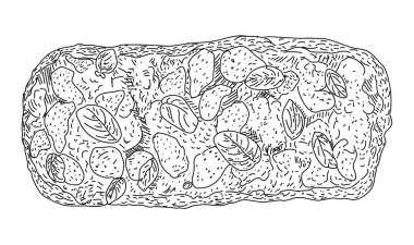 - Pizza. Vektör çizimi. Çizim biçimi.