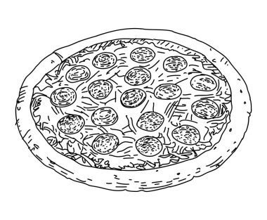 - Pizza. Vektör çizimi. Çizim biçimi.