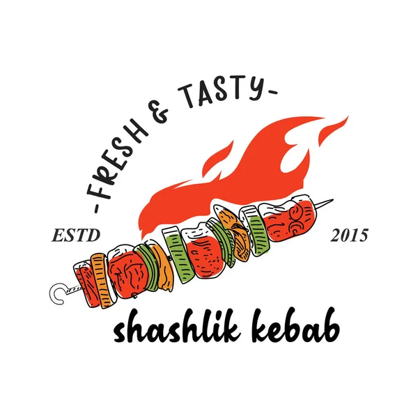 Shish Kebab Logo Design — Stockvektor