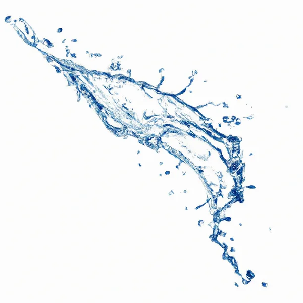 Acqua Blu Spruzzata Sfondo Bianco — Foto Stock