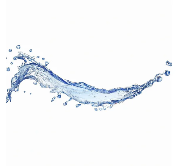 Blaues Wasser Plätschert Auf Weißem Hintergrund — Stockfoto