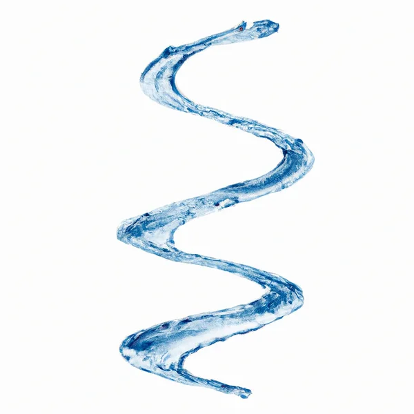Blå Vatten Stänk Vit Bakgrund — Stockfoto