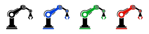 Roboter Handmanipulator Silhouette Symbol Symbol — Stockvektor