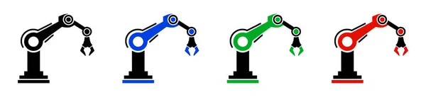 Robotic Hand Manipulator Silhouet Symbool Pictogram — Stockvector