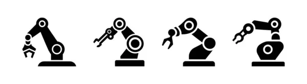 Icono Símbolo Silueta Manipulador Mano Robótica — Archivo Imágenes Vectoriales