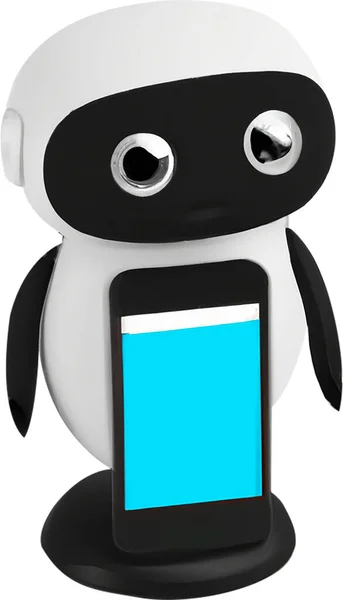 Illustration Roboter Chatbot Symbol Logo Realistisches Design Vereinzelt Auf Weißem — Stockfoto