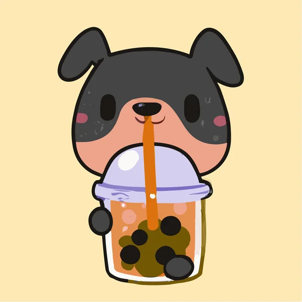 Precioso Perro Kawaii Burbujas — Archivo Imágenes Vectoriales