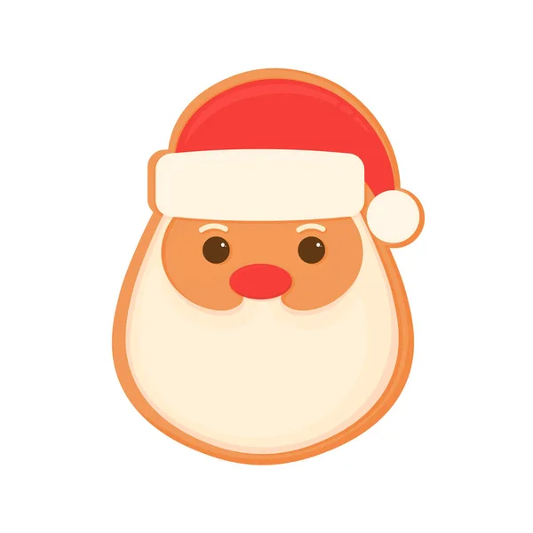 Sada Vánočních Perníkových Sušenek Perníkový Santa Claus Tradiční Vánoční Pečivo — Stockový vektor