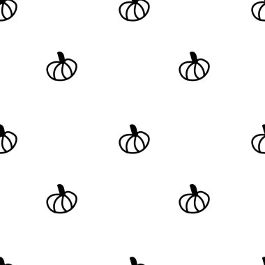 Cadılar Bayramı için şeffaf arka planda siyah çizgileri olan kusursuz bir şablon. Korkutucu, korku karalama tarzı baskı. Kağıt, ambalaj, tekstil, boyama sayfaları, duvar kağıtları için tasarım..